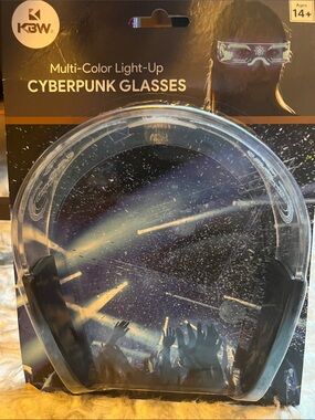 Multi-Color Light-Up Cyberpunk Glasses — Clear and Black
